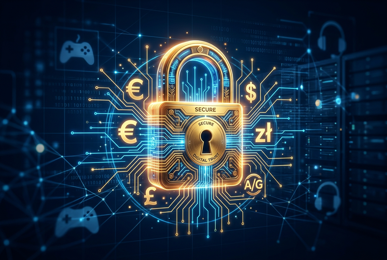 Wizualizacja bezpieczeństwa finansowego i szyfrowanych płatności mobilnych w iGamingu